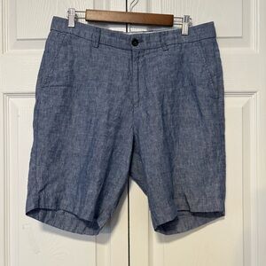 Ballin Men’s Linen Shorts Tag 32 Fits 36 Blue Tailored Zip Button Summer